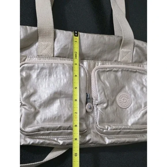 Kipling Cyrene Carry On Travel Bag Crossbody Double Handle Metallic Rose Gold - Picture 11 of 14